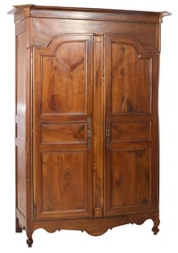 French Louis XIV Style Walnut Armoire, mid 19th c., H.- 95 1/2 in., W.- 45 1/4 in., D.- 21 1/2 in.