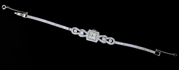 Petite Lady's 18K White Gold Rolex Wristwatch, early 20th c., App. Total Wt.- 0.79 Troy oz., L.- 6