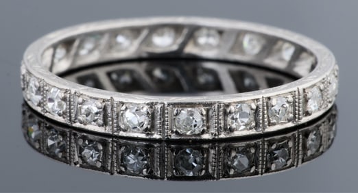 Lady's Sterling Diamond Eternity Band, Size- 6 3/4.