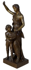 Henri Louis Levasseur (French, 1853-1934), "L'educacion," H.- 33 3/4 in., W.- 12 in., D.- 12 in.