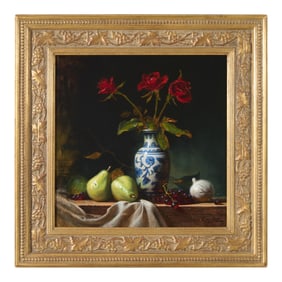 Jeff Legg (American, b. 1959), "Grapes and Dots," 1998, H.- 18 in., W.- 18 in., Framed- H.- 25 1/2