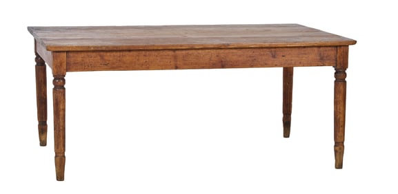Mississippi River Valley Pine Farmhouse Table, mid 19th c., H.- 30 1/2 in., W.- 72 in., D.- 43 in.