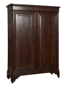 New Orleans Market Mahogany Armoire, mid 19th c., H.- 90 in., W.- 67 in., D.- 23 1/2 in.