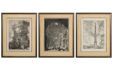 Giovanni Battista Piranesi (Italian, 1720-1778), Three Views of Roman Antiquity from the Vedute di