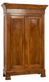 French Louis Philippe Walnut Armoire, mid 19th c., H.- 94 1/2 in., W.- 60 in., D.- 23 in.