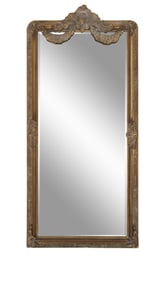 Louis Philippe Inspired Gilt and Gesso Overmantel Mirror, 21st c., H.- 84 in., W.- 38 1/2 in.