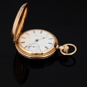 American Waltham Watch Company Men's 14K Yellow Gold Hunting Case Pocket Watch, 1878,