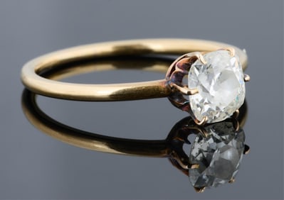 Lady's 22K Yellow Gold Solitaire Diamond Engagement Ring, Size- 6 1/2.