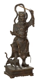 Large Patinated Bronze Figure, 20th c., H.- 67 in., W.- 26 1/2 in., D.- 22 in.