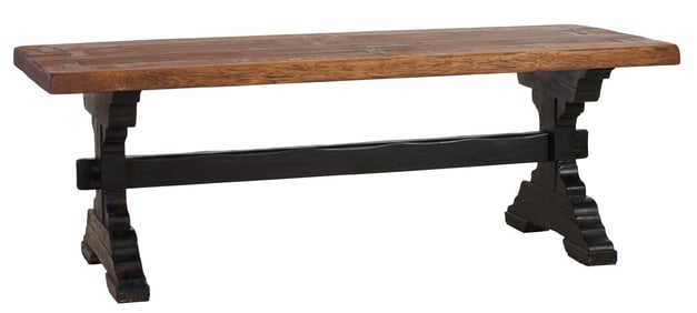 French Provincial Oak Refectory Table, late 19th c., H.- 30 in., W.- 84 1/2 in., D.- 37 1/2 in.