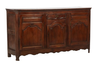 French Louis XV Style Carved Walnut Sideboard, 19th c., H.- 42 1/2 in., W.- 78 1/2 in., D.- 22 1/2