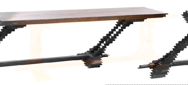French Charles XIII Style Oak Refectory Table, 20th c., H.- 30 in., W.- 93 3/4 in., D.- 34 1/4 in. (1 of 1)