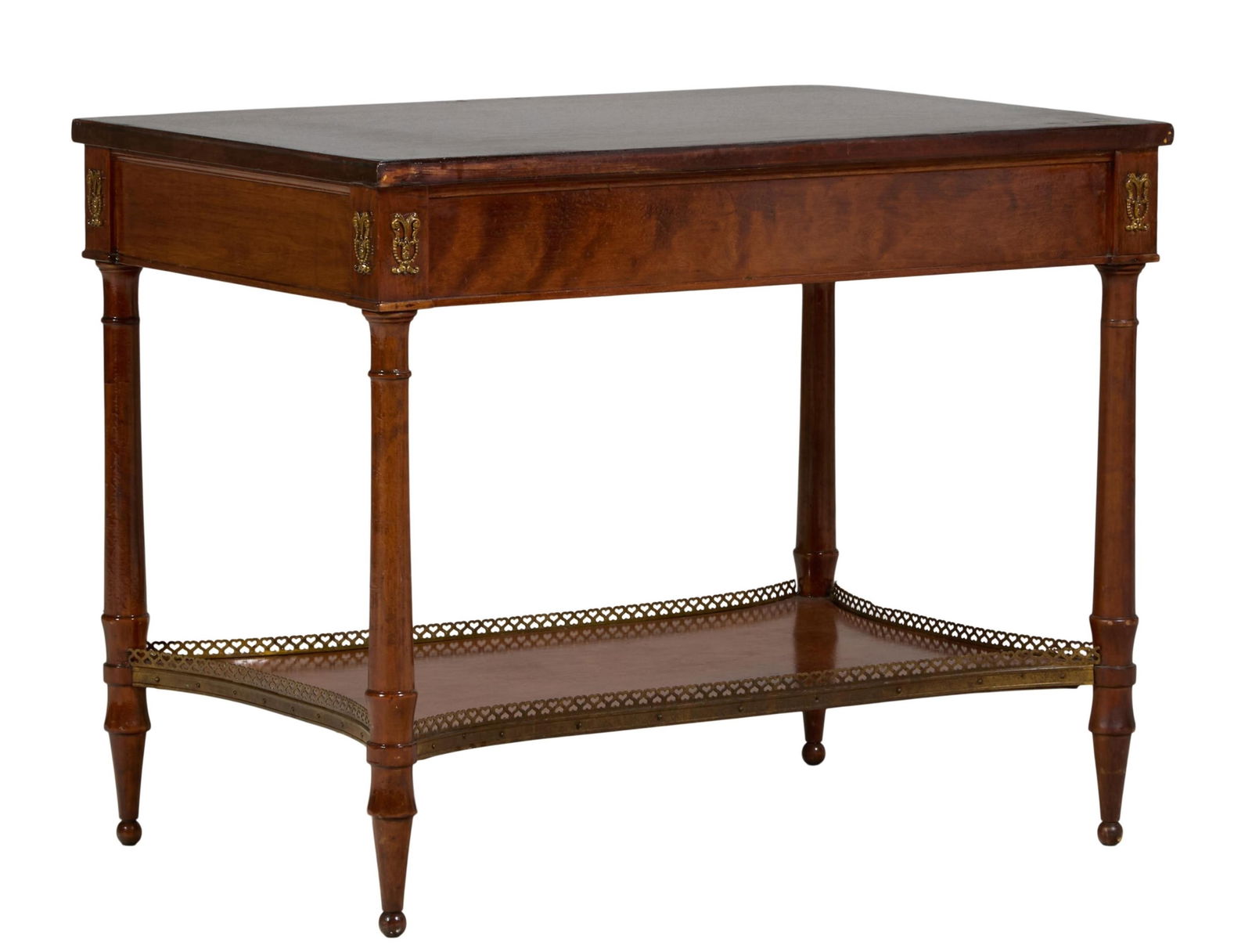 French Directoire Style Inlaid Walnut Occasional Table, 20th c., H.- 24 in., W.- 30 in., D.- 20 in. (1 of 1)