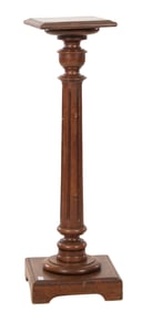 French Louis XVI Style Carved Beech Pedestal, 20th c., H.- 39 in., W.- 14 1/2 in., D.- 14 1/2 in.