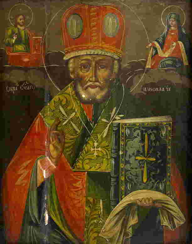 Russian Icon 19th c of a saint on a curved wooden p Mar 03 2013 Russian Icon 19th c of a saint on a curved wooden p Mar 03 2013