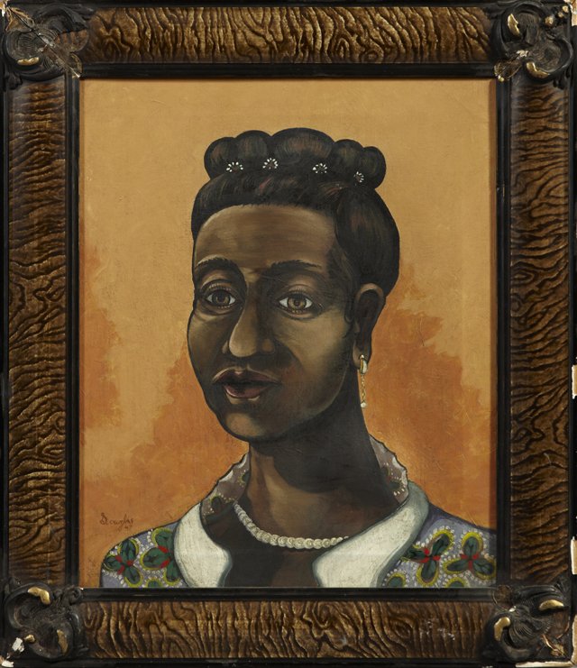 Laura Glen Douglas (1898-1965), "Portrait of an African: Laura Glen Douglas (1898-1965), "Portrait of an African-American Woman," 1947, oil on canvas, signed and dated l.l., framed, H.- 20 in., W.- 16 1/4 in.