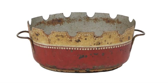 Continental Tole Peint Verriere, 19th c., H.- 4 1/2 in., W.- 13 in., D.- 8 in.