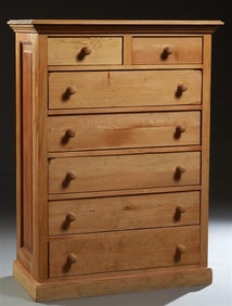 Scandinavian Tall Carved Pine Chest, late 19th c., H.- 60 in., W.- 44 in., D.- 22 1/2 in.