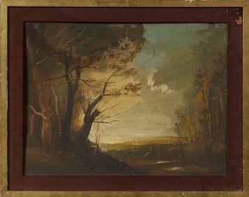 Philip Hugh Padwick (English, 1876-1958), "Landscape with Trees," c. 1900, H.- 11 5/8 in., W.- 15