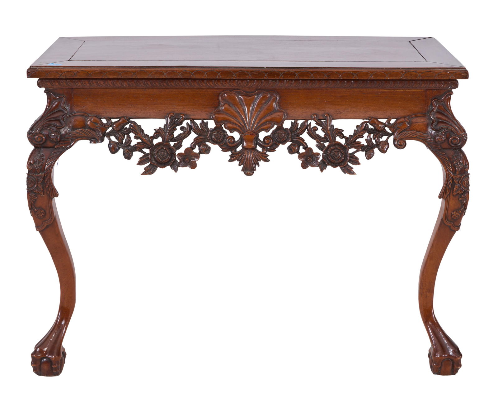 Irish Chippendale Style Carved Mahogany Console, 19th c., H.- 35 in., W.- 46 in., D.- 21 in. (1 of 1)