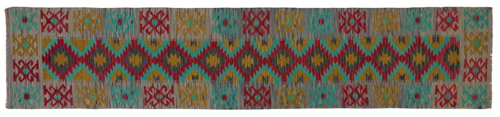 Turkish Kilim Runner, 2' 8 x 12' 8.