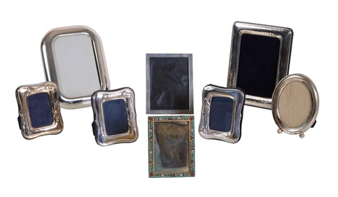 Group of Eight Miniature Easel Frames, 20th c., Micromosaic- H.-3 1/8 in., W.- 2 1/4 in.; Art