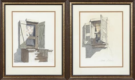 Martin Ahrens (American/New Orleans, 1933-2011), "Box Step with Door Shutters," and "Louvered Window