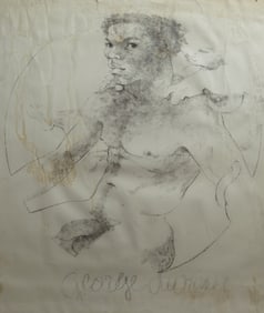 George Valentine Dureau (1930-2014, New Orleans), "Portrait of a Nude Afro-American Male with a