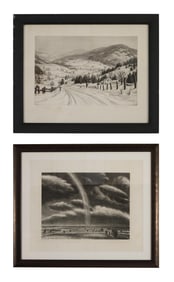 Two Mid-Century Views of the American Countryside, 20th c., Catskills- Sight- H.- 13 in., W.- 16 1/2