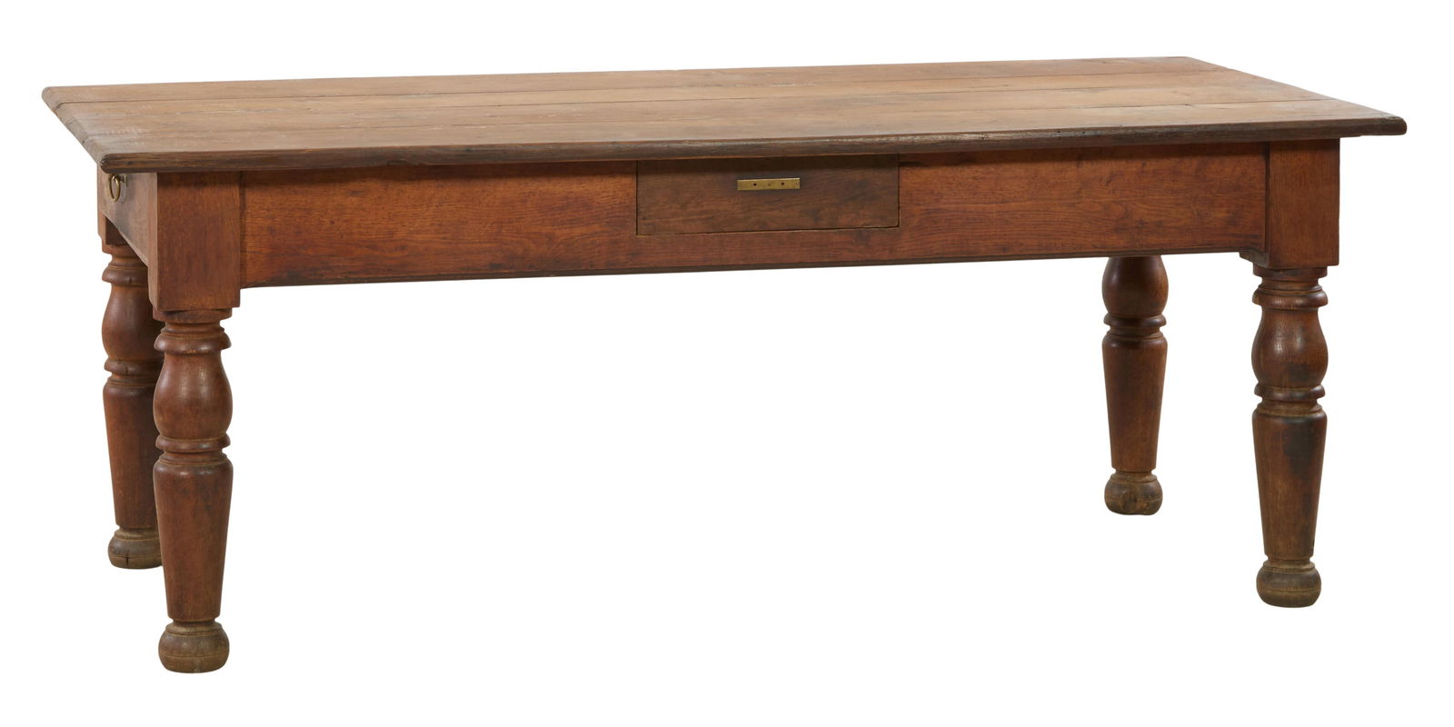 English Carved Oak Farmhouse Table, c. 1900, H.- 30 1/2 in., W.- 77 1/4 in., D.- 35 1/2 in. (1 of 1)