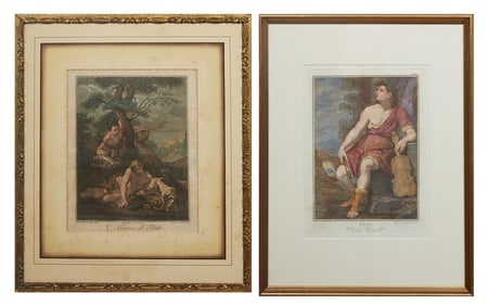 Pair of Classical Engravings, After Lorenzo Lippi (Italian, 1606-1665), and After Benedetto Luti