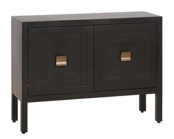Hollywood Regency Style Mahogany Credenza, 21st c., H.- 32 1/2 in., W.- 43 1/4 in., D.- 16 in.