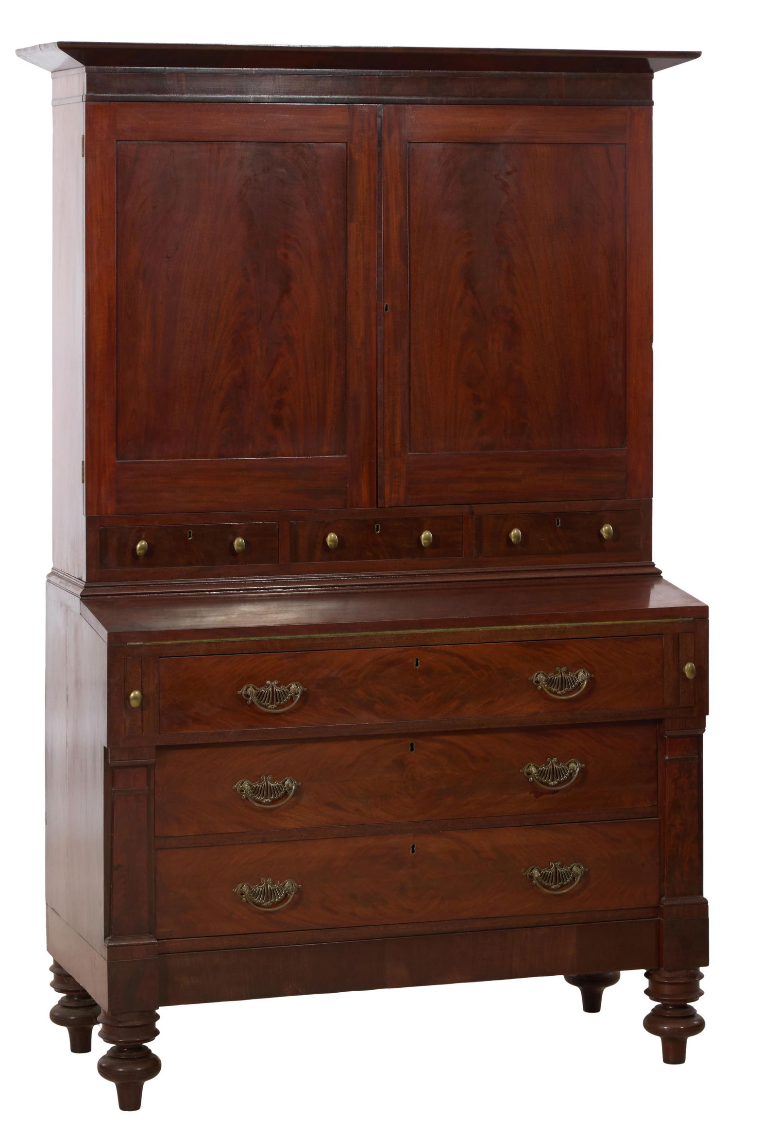 Southern Classical Mahogany Ladies Writing Desk, Baltimore, MD, early 19th c., H.- 72 in., W.- 47 (1 of 1)