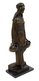 French School, "The Woman Water Bearer," 20th c., H.- 20 in., W.- 7 1/2 in., D.- 4 3/4 in.