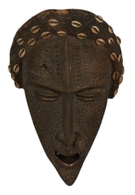 African Bronze Mask, 20th c., H.- 16 in., W.- 10 in., D.- 9 in.