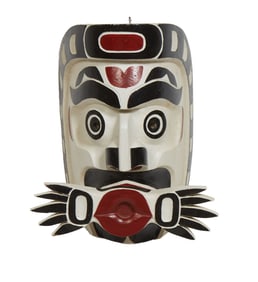 Chief Sam Johnson (Kwikwasut?inuxw Haxwa?mis First Nation, b. 1935), Polychromed Carved Wood Echo