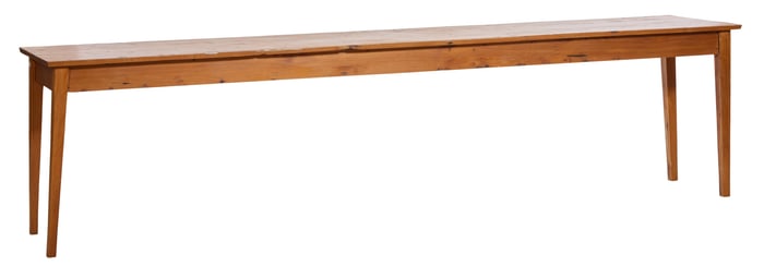 Louisiana Cypress Extra Long Library Table, 20th c., New Orleans, H.- 31 1/2 in., W.- 125 1/2 in.,
