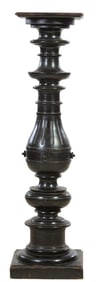 American Aesthetics Ebonized Turned Wood Fluted Pedestal, late 19th c., H.- 42 in., W.- 12 in., D.-