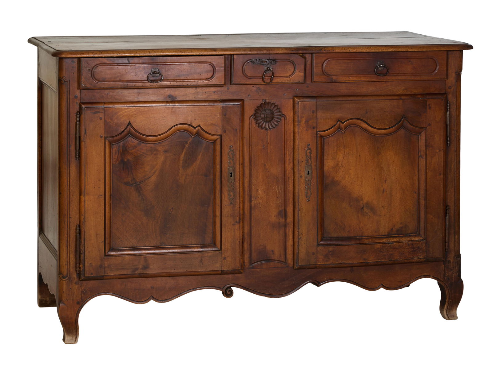 French Louis XV Style Walnut Sideboard, 19th c., H.- 39 1/2 in., W.- 60 in., D.- 25 in. (1 of 13)