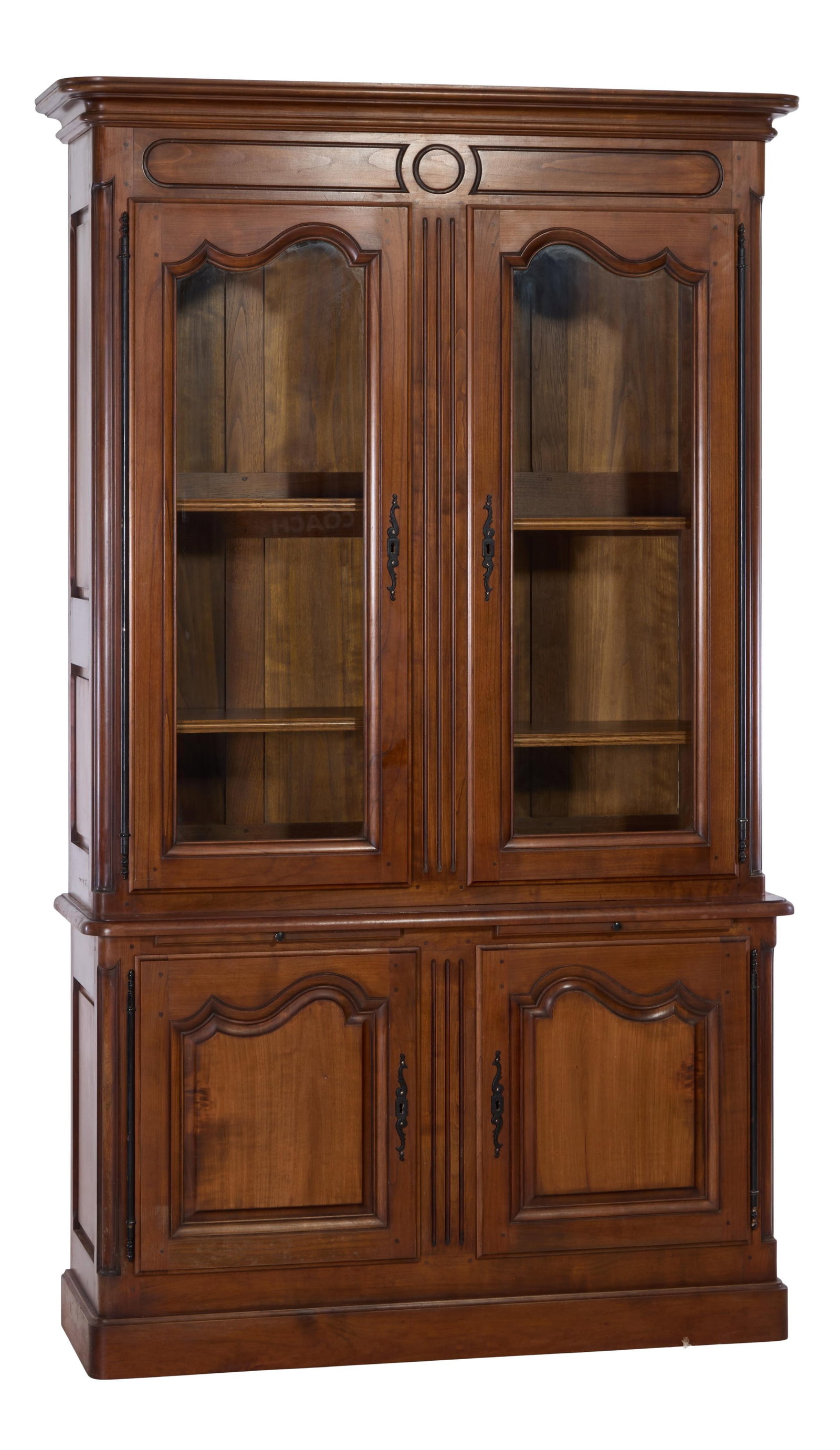 French Louis XV Style Cherry Buffet du Corps, 20th c., H.- 87 1/2 in., W.- 50 in., D.- 16 1/2 in. (1 of 1)