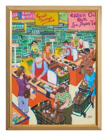 Paul H. Lewis (American/New Orleans, 20th/21st Century), "Checkout," H.- 24 in., W.- 18 in., Framed-