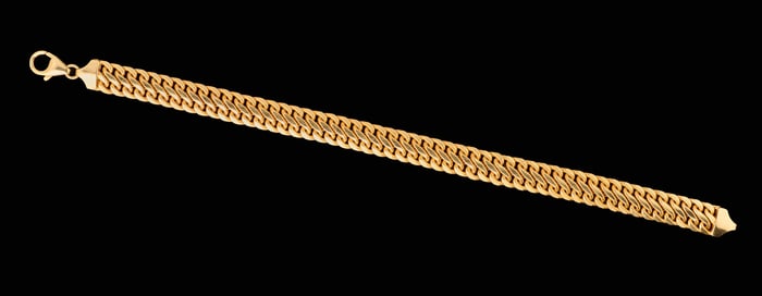 Italian 14K Yellow Gold Flat Link Bracelet, App. Total Wt.- .3 Troy oz., H.- 5/16 in., L.- 8 in.