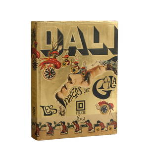 Salvador Dali, "Les Diners de Gala," 1973, H.- 12 3/8 in., W.- 9 in., D.- 1 1/2 in.: Salvador Dali, "Les Diners de Gala," 1973, cookbook, published by Felicie, Inc., New York, printed in France, with the original dust jacket, H.- 12 3/8 in., W.- 9 in., D.- 1 1/2 in.