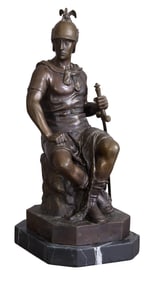After Paul Dubois (French, 1829-1905), "Courage Militaire," Overall- H.- 15 1/2 in., W.- 6 1/4 in.,