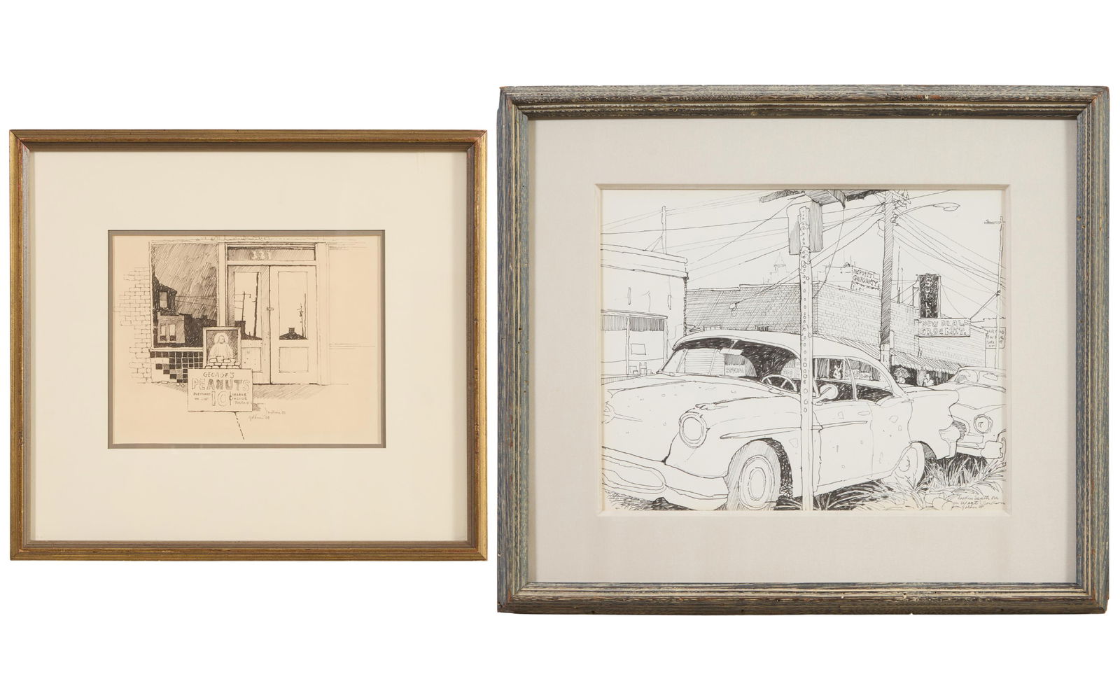 Rolland Golden (American/Louisiana, 1931-2019), "George's Peanuts," 1969, and "Looking South on (1 of 9)