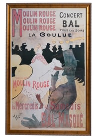 After Henri de Toulouse-Lautrec (French, 1864-1901), "Moulin Rouge, La Goulue," Sight- H.- 57 1/2