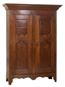 French Provincial Louis XIV Style Walnut Armoire, 19th c., H.- 70 in., W.- 55 1/4 in., D.- 19 1/2