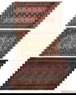 Group of Three Oriental Prayer Carpets, Smallest- 2' 1 x 2' 11; Largest- 3' 1 x 5' 4. (3 Pcs.): Group of Three Oriental Prayer Carpets, consisting of one with a salmon ground; one with a tan ground; together with one with a brick ground, Smallest- 2' 1 x 2' 11; Largest- 3' 1 x 5' 4. (3 Pcs.)