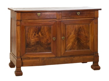 French Louis Philippe Walnut Sideboard, late 19th c., H.- 42 3/4 in., W.- 61 in., D.- 27 1/2 in.