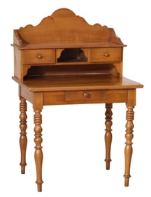 French Louis Philippe Cherry Writing Desk, mid 19th c., H.- 48 1/2 in., W.- 31 in., D.- 23 in.